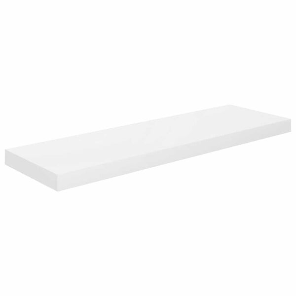 vidaXL Schweberegal Hochglanz-Wei&szlig; 80x23,5x3,8 cm MDF