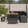 vidaXL Garten-Sofa-Set mit Kissen mit Speicher 8 pcs Schwarz