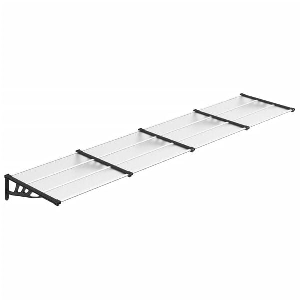 vidaXL Türvordach Schwarz und Transparent 396x90 cm Polycarbonat