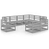 vidaXL 9-tlg. Garten-Lounge-Set Grau Kiefer Massivholz