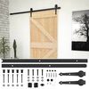 vidaXL Schiebet&uuml;r Nat&uuml;rlich und Schwarz 100 x 210 cm