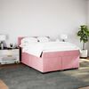vidaXL Boxspringbett mit Matratze Rosa 140x190 cm Samt