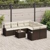 vidaXL Sofa Set mit Kissen 9 pcs Braun und Creme Poly-Rattan