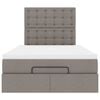 vidaXL Ottoman-Bett mit Matratze Taupe 120x200 cm Stoff