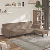 vidaXL Schlafsofa 2-Sitzer mit Hocker Taupe Mikrofasergewebe