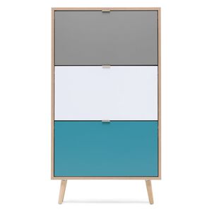 Finori Schuhschrank C-uba 42 Sonoma-Eiche und Dreifarbig