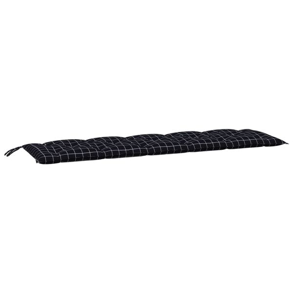 vidaXL Gartenbank-Auflage Schwarz Karomuster 180x50x7 cm Oxford-Gewebe