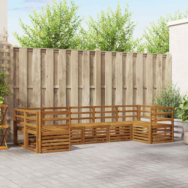 vidaXL Sofagarnituren 7 pcs Natur Massivholz Akazie