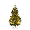 vidaXL K&uuml;nstlicher Weihnachtsbaum Klappbar 150 LEDs & Kugeln 120 cm