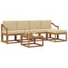 vidaXL Outdoor-Sofagarnitur 6 pcs Natur und Beige Massivholz Akazie