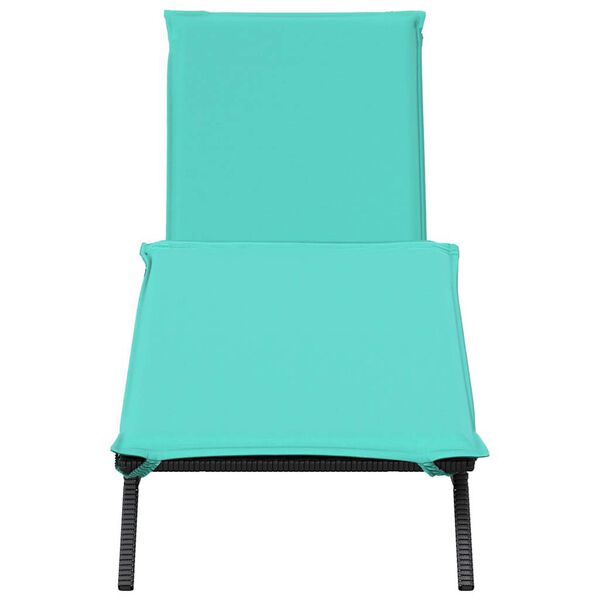 vidaXL Sonnenliege mit Kissen Schwarz Poly Rattan