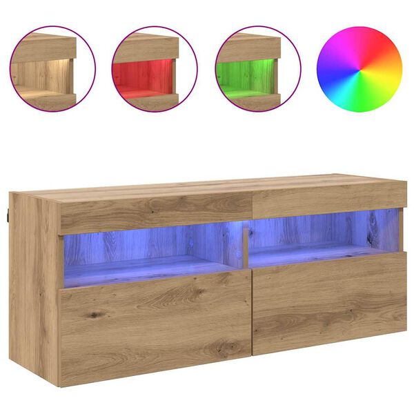 vidaXL TV-Wandschrank Artisan-Eiche 100 x 30 x 40 cm Holzwerkstoff