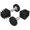 vidaXL M&ouml;bel Leveler Verstellbar 2 pcs Schwarz M6 PP