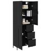 vidaXL Highboard Schwarz Eichen-Optik 69,5 x 34 x 180 cm Holzwerkstoff