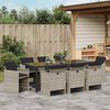 vidaXL Garten Essgruppe 9 pcs Hellgrau Poly-Rattan