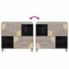 vidaXL Sideboard Grau und Gold 80 x 33 x 75 cm Massivholz Mango