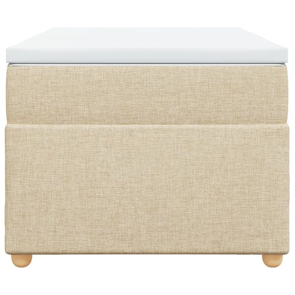 vidaXL Boxspringbett mit Matratze Creme 90x200 cm Stoff