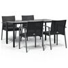 vidaXL 5-tlg. Garten-Essgruppe mit Kissen Poly Rattan und Stahl