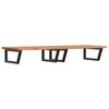 vidaXL Waschbeckenregal Wandmontage Stahl und Massivholz Buche