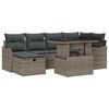 vidaXL Gartensofa-set 7 stk. Grau Poly-Rattan