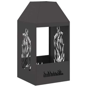 vidaXL Feuerstelle Schwarz 50 x 50 x 100 cm Stahl