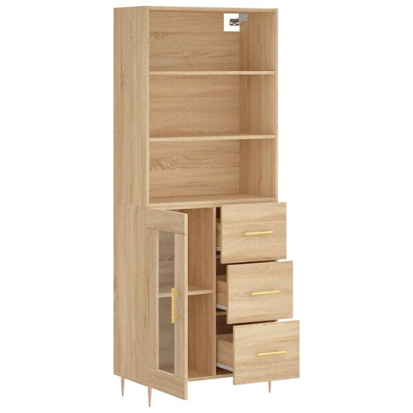 vidaXL Highboard Sonoma-Eiche 69,5x34x180 cm Holzwerkstoff