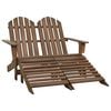 vidaXL Adirondack-Gartenbank 2-Sitzer mit Fu&szlig;teil Tannenholz Braun