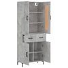 vidaXL Highboard Betongrau 69,5x34x180 cm Holzwerkstoff