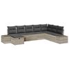 vidaXL Gartensofa-set mit Kissen 8 pcs Hellgrau Poly-Rattan