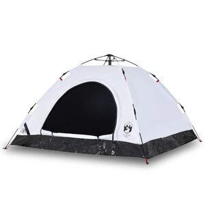 vidaXL Campingzelt 5 Personen Wei&szlig; Verdunkelungsstoff Quick Release