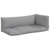 vidaXL Palettenkissen 3-tlg. Grau Stoff