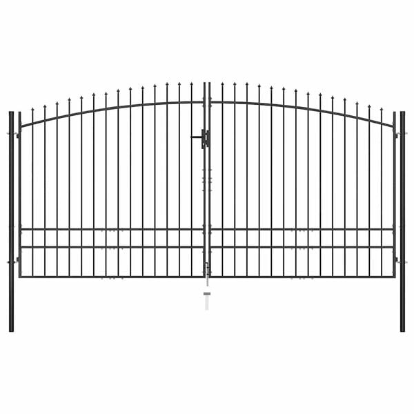 vidaXL Doppelfl&uuml;gel-Gartentor mit Speerspitzen 400 x 249,5 cm