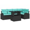 vidaXL Gartensofa-set mit Kissen mit Kissen 6 pcs Schwarz Poly Rattan