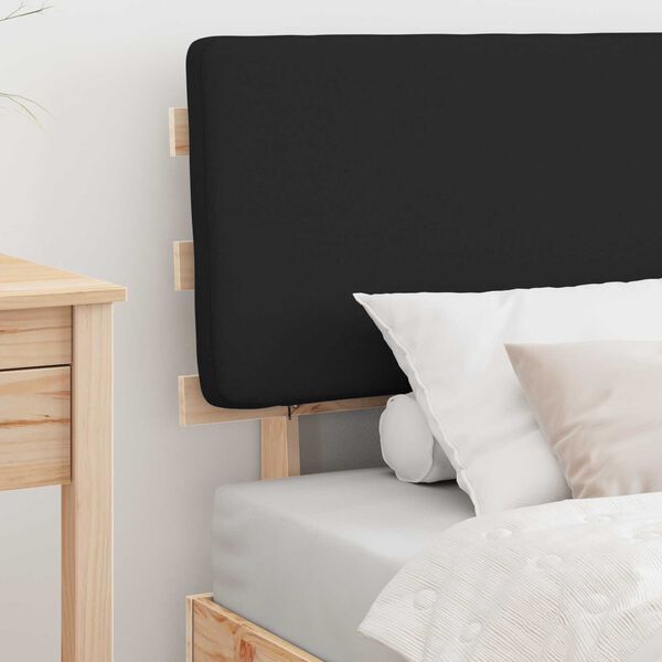 vidaXL Bettgestell mit gepolstertem Kopfteil Schwarz 80 x 200 cm