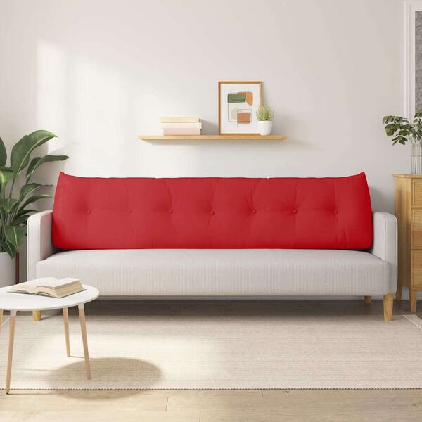 vidaXL R&uuml;cken Kissen Rot 200 x 24 x 50 cm Stoff