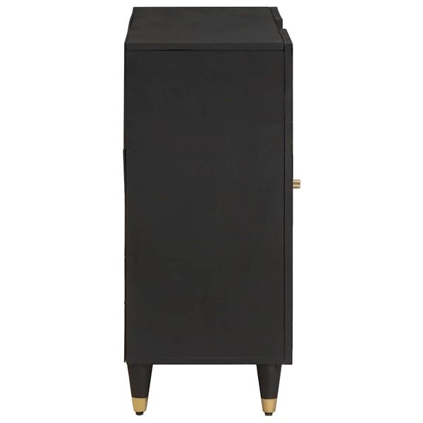 vidaXL Sideboard mit Regal Schwarz 90 x 33 x 75 cm Massivholz Mango