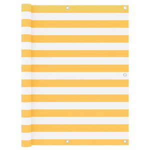 vidaXL Balkon-Sichtschutz Wei&szlig; und Gelb 120x500 cm Oxford-Gewebe
