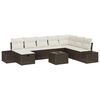 vidaXL Gartensofa-set mit Kissen 9 pcs Braun Poly-Rattan
