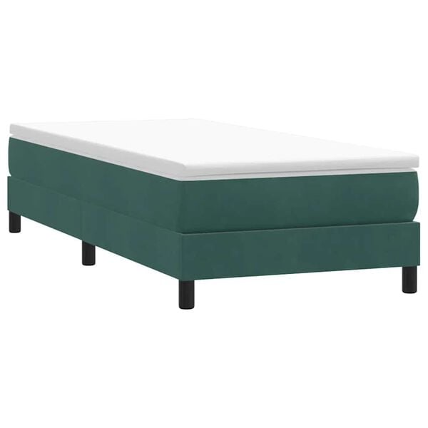 vidaXL Boxspringbett ohne Matratze Dunkelgrün 90x220 cm Samt
