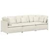 vidaXL Modulares Sofa mit Kissen Samt Cream