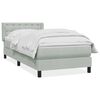 vidaXL Boxspringbett mit Matratze Hellgrau 100x220 cm Samt