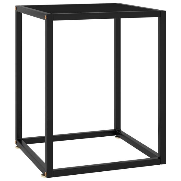 vidaXL Couchtisch Schwarz mit Schwarzem Glas 40x40x50 cm