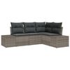 vidaXL Gartensofa-set 4 pcs Grau Poly-Rattan