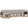 vidaXL Outdoor-Sofagarnitur 7 stk. Nat&uuml;rlich und Hellgrau