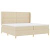 vidaXL Boxspringbett mit Matratze Dunkelgrau 90x190 cm Creme Stoff