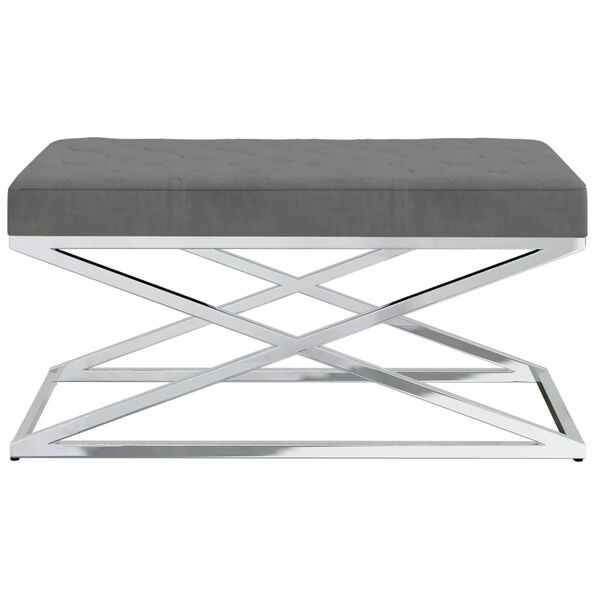 vidaXL Sitzbank Dunkelgrau Samt und Edelstahl