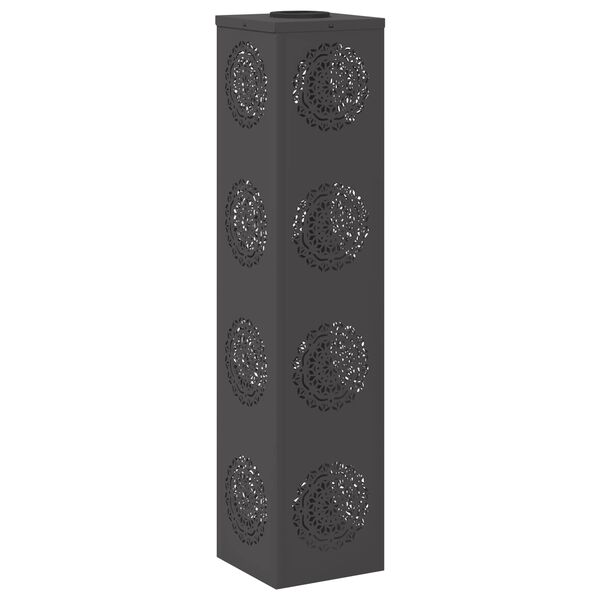 vidaXL Solar LED Weg Licht 2 pcs Schwarz Kalt gewalzter Stahl