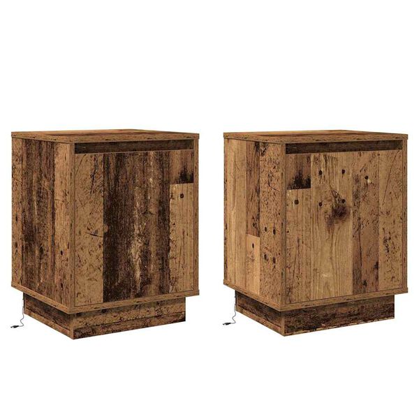 vidaXL Nachttisch 2 pcs Altholz 39 x 34,5 x 50 cm Holzwerkstoff