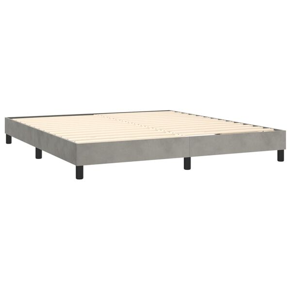 vidaXL Boxspringbettgestell Hellgrau 180x200 cm Samt