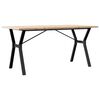 vidaXL Esstisch Y-Gestell 140x80x75,5 cm Massivholz Kiefer & Stahl